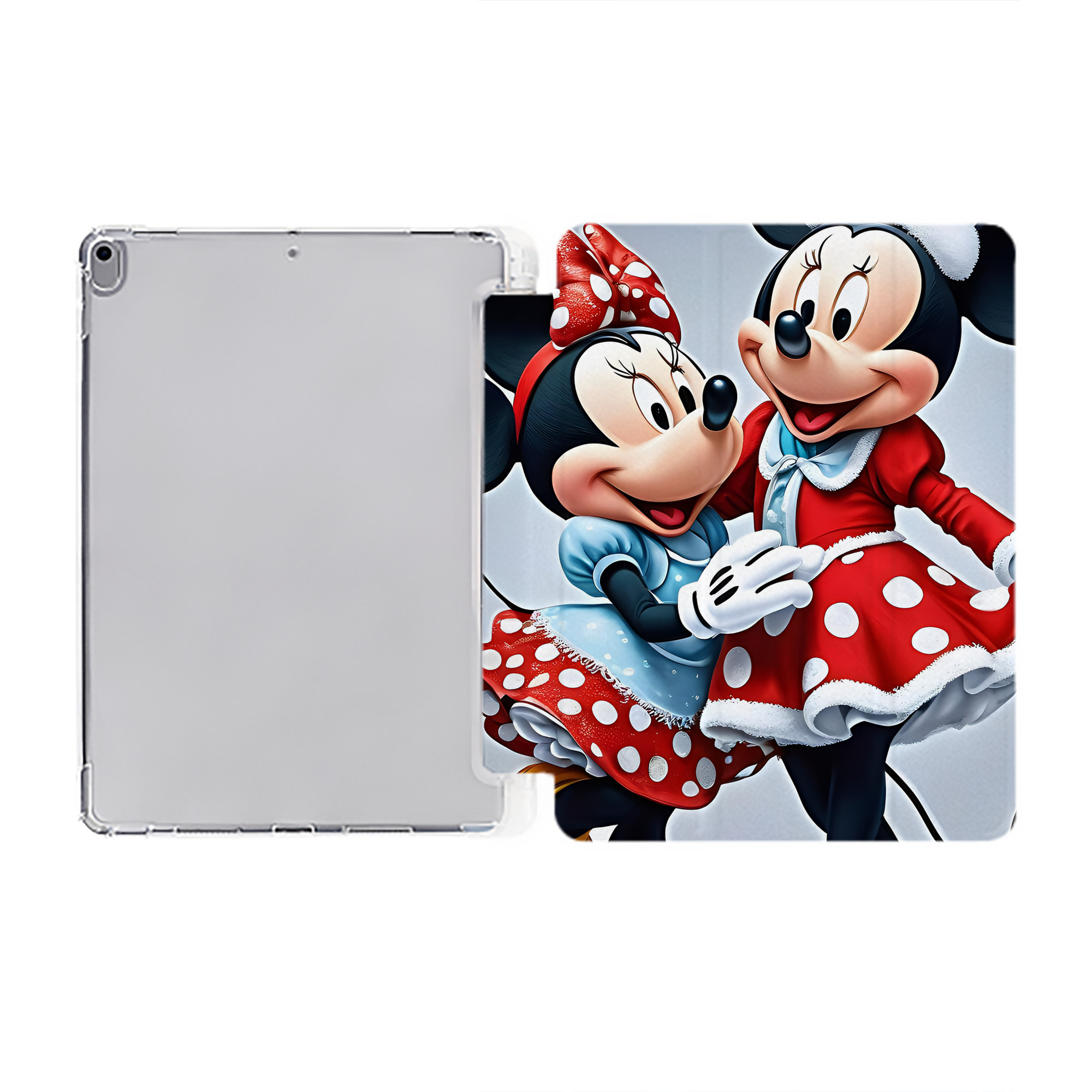 （画像用） ミッキーマウス Mickey Mouse IPad ケース ペン収納付き 三つ折りスタンド PUレザー×シリコン 対応機種9.5/10.5/10.9インチ